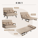 Divano Letto Schienale Regolabile 102x73x81 cm in Velluto Marrone Chiaro 