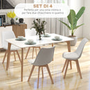 Set 4 Sedie Stile Nordico in Plastica con Cuscino in Finta Pelle 47x58x81 cm Bianco 