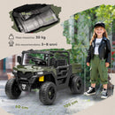 Macchina Elettrica Bambini 12V con Telecomando Sospensioni Bagagliaio e Musica Età 3-8 Anni Verde      