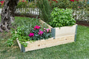 Fioriera da Giardino 80x120xH20 cm in Legno di Pino Grezzo