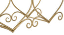 Panca Heart Rosa 105x37,5x51,5 cm in Ferro e MDF e Spugna e Poliestere Oro e Rosa