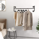 Barra Appendiabiti da Parete 110 cm in Acciaio Nero