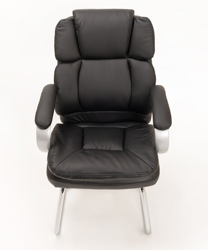 Coppia di Sedie Poltroncine Visitatore in Similpelle da Ufficio Bozzini King Nero