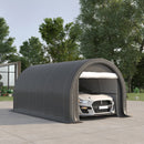 Box Auto da Esterno 500x300x240 cm in Acciaio zincato e Polietilene Grigio