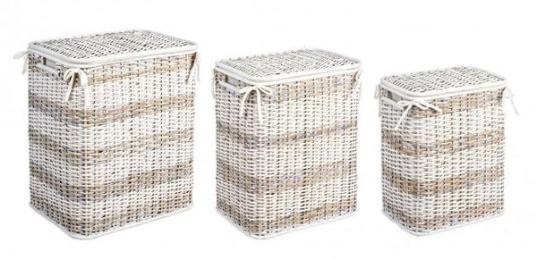 Ensemble de 3 paniers à linge Stacy en fibres naturelles sconto