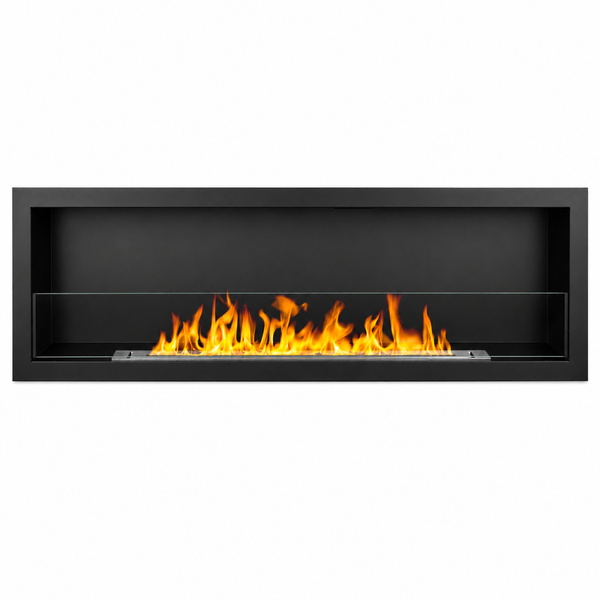 Camino a Bioetanolo da Incasso a Parete 150x15x45 cm Furore Struttura in Acciaio Nero online