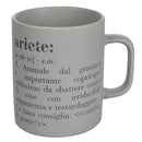 Tazza Zodiaco "ariete" Ø8x10 cm in Bone China VdE Tivoli 1996 Grigio