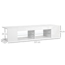 Mobile TV fino a 60” 137x40x34 cm con Luce LED in Truciolato Bianco Lucido
