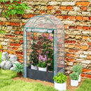 Serra a Parete 89x50x152 cm con Sacco per Piante e Ingresso Avvolgibile in Acciaio e Plastica Trasparente  
