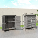 Armadio da Giardino 87x46,5x96,5 cm con Porte a Persiana e 2 Ripiani in Legno di Abete Grigio      
