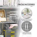 Armadio da Esterno Capanno Porta Attrezzi 74x43x88 cm con Mensola e con 2 Ante in Legno Grigio      