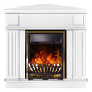 Camino Elettrico da Pavimento ad Angolo 100x100x50 cm Effetto Fiamma 2000W Marina & Meridian Bianco