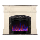 Camino Elettrico da Pavimento 120x140x30 cm Effetto Fiamma 1500W Josefina & Colorado Ivory/dark gray