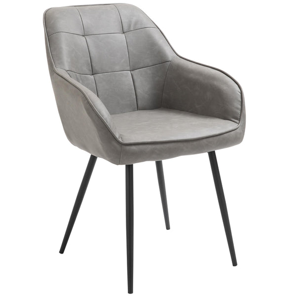 Chaise rembourrée 61x58x84 cm en similicuir gris online