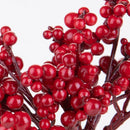 Set 12 Rami Artificiali Bacche 15 cm in Sintetico Rosso