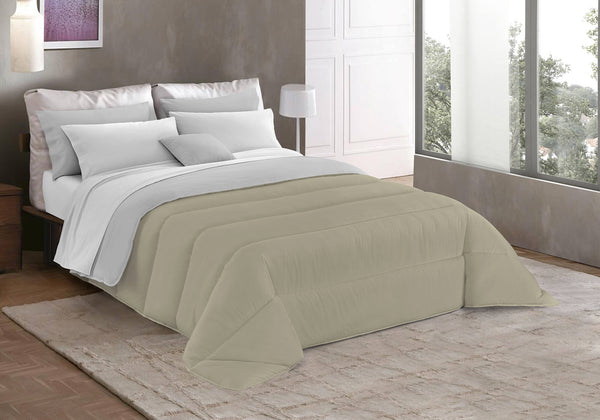 Couette Hiver Double Face 250gr Taupe/Gris Clair prezzo