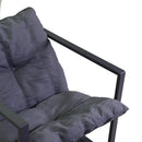 Set Salotto da Giardino Divano 2 Poltrone e Tavolino in Metallo Newport Antracite