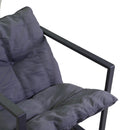 Set Salotto da Giardino Divano 2 Poltrone e Tavolino in Metallo Newport Antracite