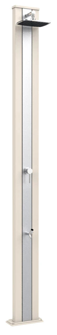 prezzo Doccia Solare da Esterno Giardino 30L Miscelatore e Lavapiedi Arkema Spring S Fascia Inox Bianco Cr