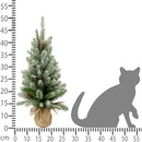 Mini Albero di Natale Artificiale H45 cm Abete innevato con Pigne 43 Tips Verde