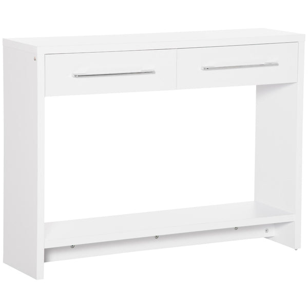 Console Fixe 2 Tiroirs 101,6x28x76,2 cm en Aggloméré Blanc online