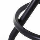 Sgabello Girevole Regolabile in Metallo e Legno di Pino  Nero e Marrone