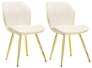 Set 2 Sedie Paris Space Crema e Oro 46x58x77 cm in Legno e Ferro 