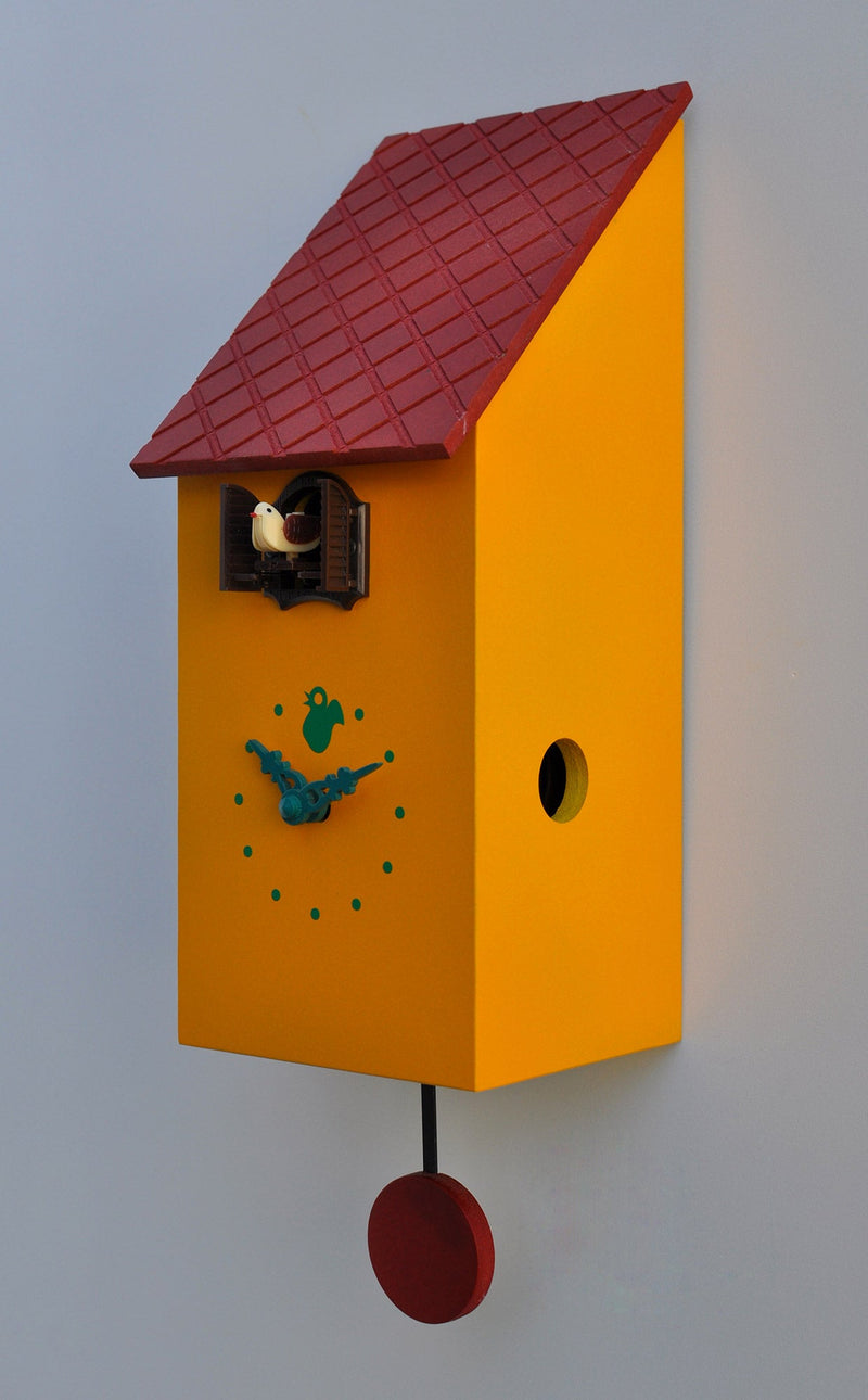 Orologio a Cucù da Parete 13x30x12 cm Pirondini Italia Portofino Giallo Melone
