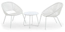 Set Tavolino e 2 Sedie da Giardino in Acciaio Kraus Michelangelo Bianco