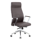 Poltrona da Ufficio Presidenziale Nashville con Braccioli 60,5x60x118,5-128,5 cm in Pelle Sintetica Marrone         