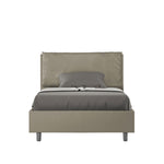Letto 1 Piazza E Mezzo Imbottito in Similpelle Antea Large Cappuccino Varie Misure