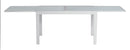 Tavolo Allungabile da Giardino 135/270x90x74 cm Selinunte in Alluminio Piano in Vetro Bianco