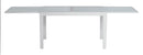 Tavolo Allungabile da Giardino 135/270x90x74 cm Selinunte in Alluminio Piano in Vetro Bianco