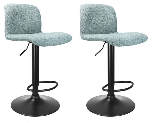 Set 2 Sgabelli Bar 41x46x86/107 cm in Poliestere Rafael Nero-Acquamarina sconto
