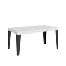 Tavolo Allungabile 140-400x90x77 cm Flame Premium Bianco Frassino Telaio Antracite