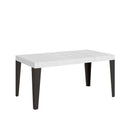  Tavolo Allungabile 140-400x90x77 cm Flame Premium Bianco Frassino Telaio Antracite