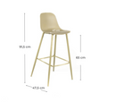 Set 4 Sgabelli 47,5x47xH91,5 cm in Polipropilene Frida Giallo