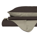 Copripiumino con Sacco e Federe in Tinta Unita Double Face Linea Vera Marrone e Tortora