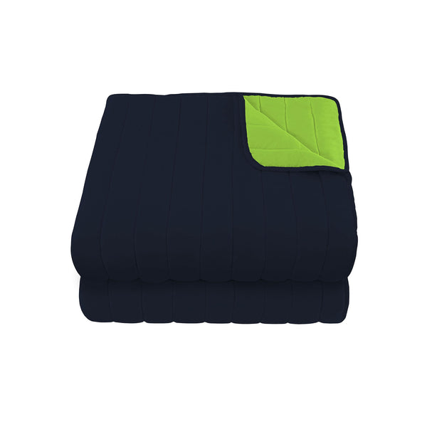 Couette Réversible 100gr Vert Pomme/Bleu Foncé Différentes Tailles sconto