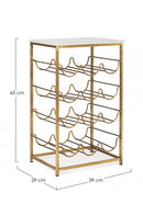 Tavolino con Porta Bottiglie 12 Ripiani Marmol in Metallo