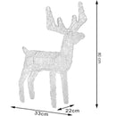 Renna Natalizia Luminosa 3D 80x33x22 cm 80 LED da Esterno in Plastica e Metallo Bianco Freddo      