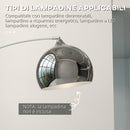 Lampada da Terra Design Vintage Asta Regolabile con Attacco E27 Struttura in Metallo e Base in Marmo Argento  