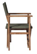 Set 2 Sedie Regista da Giardino 56x52x82 cm in Robinia e Canvas Salvia