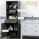 Mobile Dispensa Alto 60x42x180 cm Ripiani Regolabili Aperti in Truciolato e MDF Grigio
