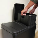 Pattumiera Per Raccolta Differenziata 47x71x36 cm due Scompart 60 Litri in Acciaio Nero