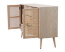 Mobile Paglia di Vienna 120x40,5x81 cm MDF e Impiallacciatura di frassino Marrone