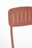 Set 3 Pezzi Bistrot da Giardino con Tavolo e 2 Sedie in Acciaio Yvonne Terracotta  