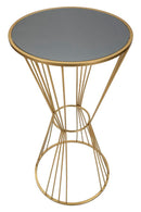 Tavolino Super 50x100x50 cm in Ferro e MDF Oro