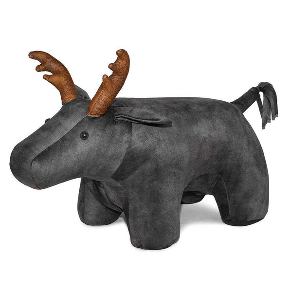 online Tabouret Pouf Repose-Pieds pour Enfants 72x36x34-53 cm Cerf Grand Gris Divina Home