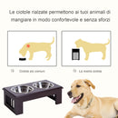 Ciotola per Cani Rialzata 2 Piatti in Acciaio 43,7x24x15 cm  MySup